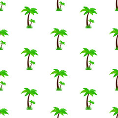 Naklejka premium Palm trees seamless pattern on white background.
