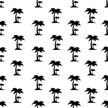Palm trees seamless pattern on white background.