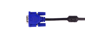 VGA cable use for the connect monitor on white background