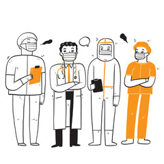 Doctors with masks against virus