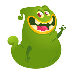 Funny cartoon monster. Illustration of cute monster creature. Halloween design