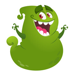 Funny cartoon monster. Illustration of cute monster creature. Halloween design