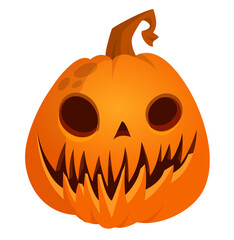 Cartoon  funny  halloween pumpkin head isolated on white background. Vector illustration