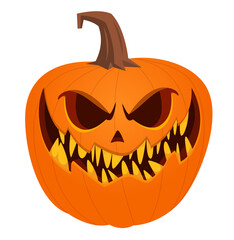 Cartoon  funny  halloween pumpkin head isolated on white background. Vector illustration