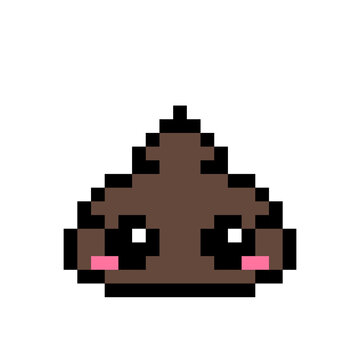 Dirt pixel image. poop doodle isolated vector illustration
