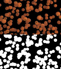 3D illustration of a Halloween pumpkin flow with alpha layer