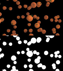 3D illustration of a Halloween pumpkin flow with alpha layer