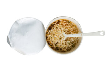 Cup noodle for eat on white background with clipping path.