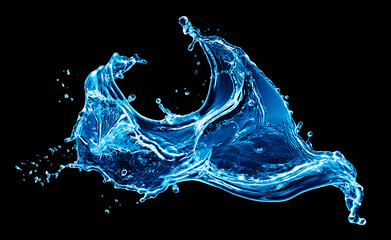 blue water splash isolated