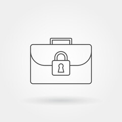 briefcase security single isolated icon with modern line or outline style
