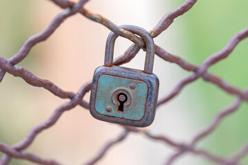 Rusty Padlock Fence
