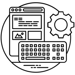 
Application programming interface integration flat icon 
