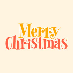 Merry Christmas hand-drawn lettering quote for Christmas time. Text for social media, print, t-shirt, card, poster, promotional gift, landing page, web design elements. Vector illustration