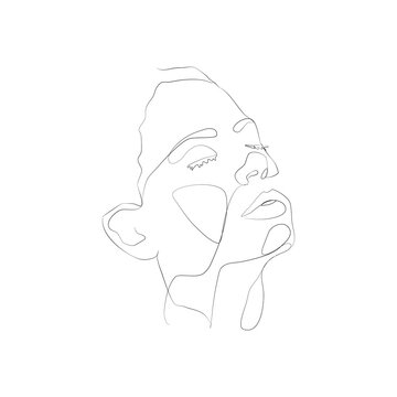 recommend clip art: SINGLE-LINE DRAWING OF A FEMALE FACE 1. This hand-drawn, continuous, line illustration is part of a collection artworks inspired by the drawings of Picasso. Each gesture sketch was created by hand.