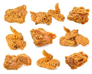 crispy fried chicken isolated on a white background