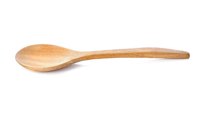 Wooden spoon isolated on white background