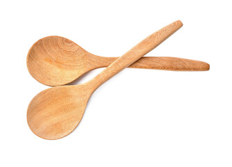 Wooden spoon isolated on white background