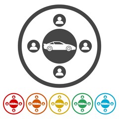 Share a car ring icon, color set