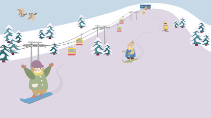 スキー場の子供たち