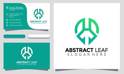 Abstract Nature Leaf logo design vector Illustration, business card template