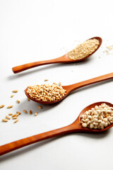 wooden spoon with rice