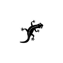 Vector gecko silhouette illustration on white background