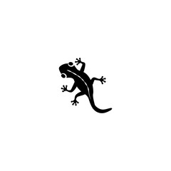 Vector gecko silhouette illustration on white background