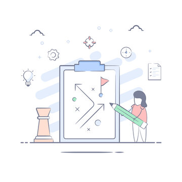 strategy planning person drawing on clipboard clip art preview