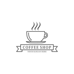 coffee shop logo template vector