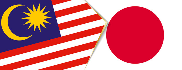 Malaysia and Japan flags, two vector flags.