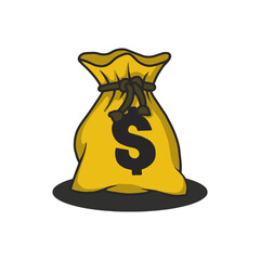 money bag vector illustration. money a ready-made template. fit for business and finance template. flat color with a hand-drawn style