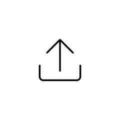 Upload vector line icon, upload symbol vector. for web
