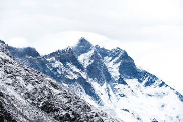 Fototapeta na wymiar View to the mountains from Deboche village. Nepal, Himalayan mountains