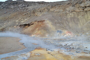 The wild and dramatic landscapes of Iceland with mountains, volcanoes, snow, geysers, waterfalls and hot springs