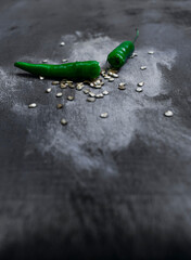 Green chill abstract with seeds