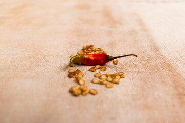 Red hot chili with seeds