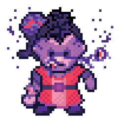 Injured person pixel art. Injured character. Falling eye character. Vector picture.