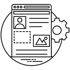 
Product design icon depiction with  building design gears and bulb 
