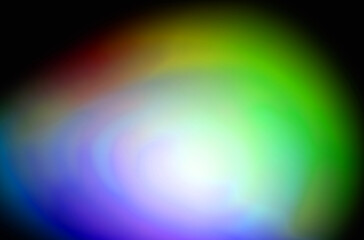 colorful green and blue abstract retro blur light color overlay texture natural holographic on black.