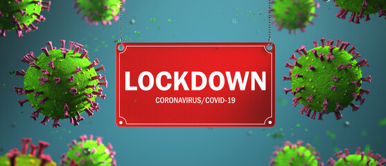 Schild Lockdown Coronavirus