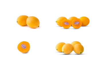 Sweet ripe Marian plum thai fruit an isolated on white background