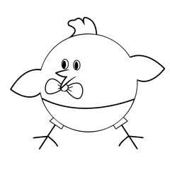Drawing cute animals for kids. Black silhouette on a white background close-up. Vector illustration.