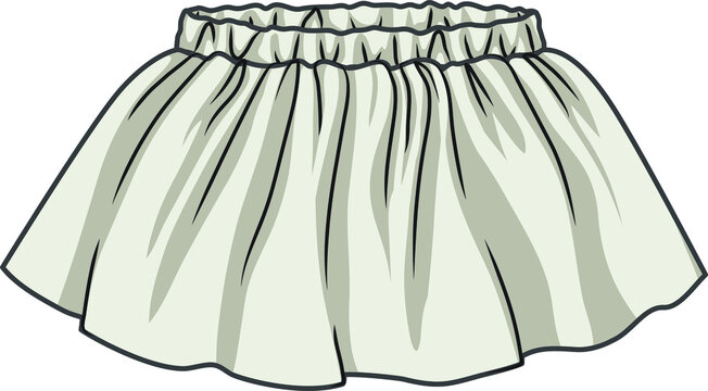 baby skirt flat sketch template