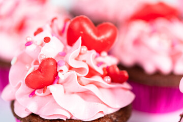 Obraz na płótnie Canvas Red velvet cupcakes
