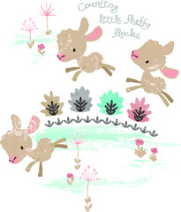 lamb themed baby print design