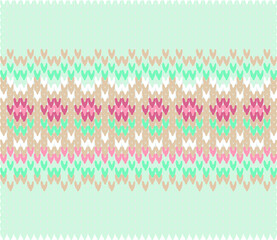 Seamless knitted pattern. Wool Sweater Design - Illustration