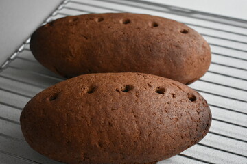 Homemade rye sourdough bread