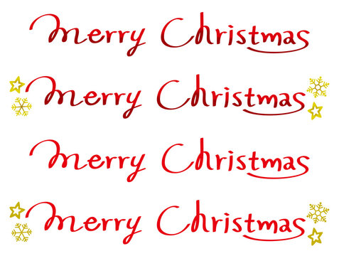 手書きのメリークリスマスのロゴマーク／レタリング／タイポグラフィ　 Merry Christmas characters