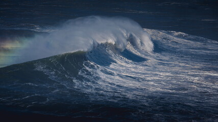 The huge waves in Nazare in Portugal. Autumn 2019. © Tom