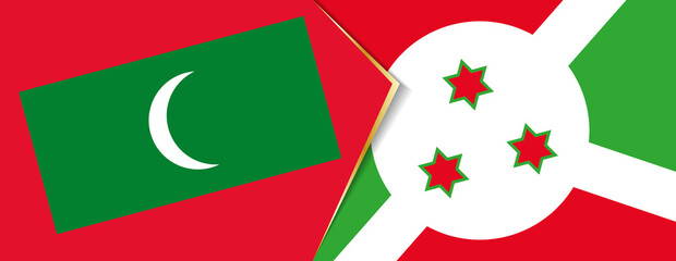 Maldives and Burundi flags, two vector flags.